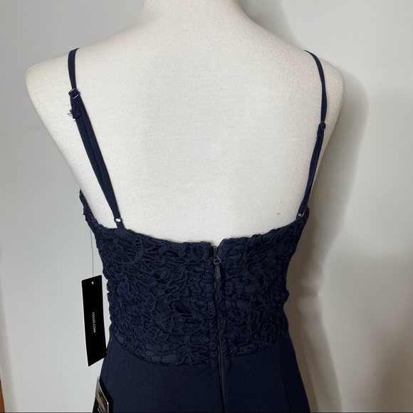 NWT Leandra Navy Blue Lace Maxi Dress - Picture 7 of 10